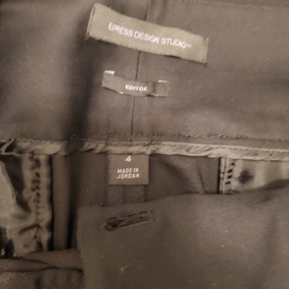 EXPRESS EDITOR FIT PANTS SIZE 4 BLACK STRAIGHT FIT LOW RISE Y2K - Picture 4 of 4